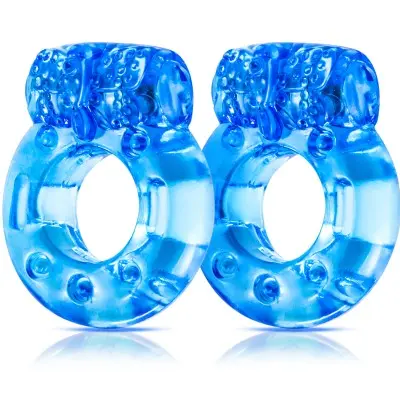 Stay Hard - Vibrating Cock Rings - 2 Pack - Blue