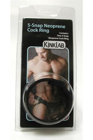 5 Snap Neoprene Cock Ring