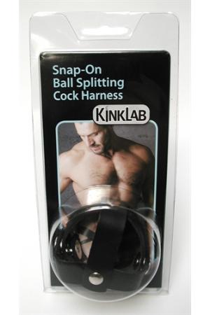 Leather Snap on Ball Splitting Cock Harness