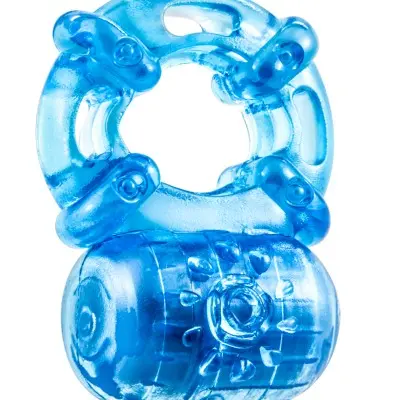 Stay Hard Reusable 5 Function Vibrating Cock Ring - Blue