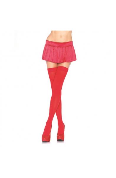 Opaque Thigh Highs - One Size - Red