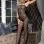 Crochet Net Bodystocking - One Size - Black