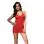 Lace Mini Dress and G-String - One Size - Red