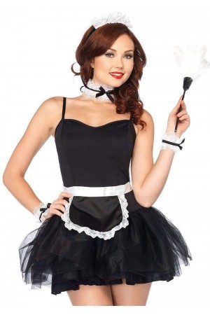 Lace French Maid Costume Kit - Black