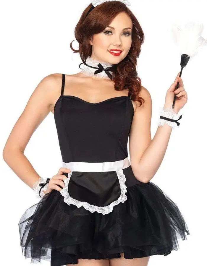 Lace French Maid Costume Kit - Black