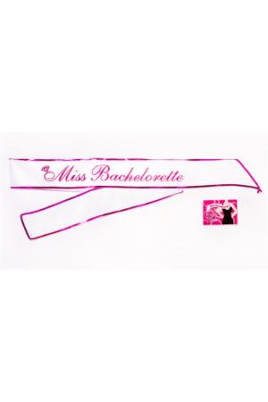 Miss Bachelorette Sash - White