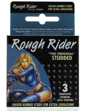 Rough Rider Studded Lubricated Condoms - 3 Pack