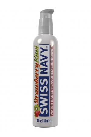 Swiss Navy Flavors Water Based Lubricant - Strawberry Kiwi 4 Fl. Oz.