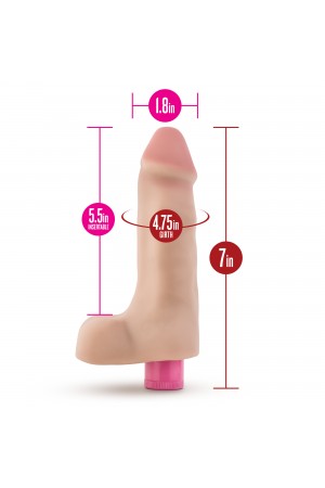 X5 Plus - 7 Inch Vibrating Cock - Beige