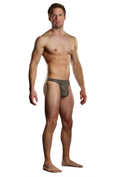 Nylon Burnout Wonder Thong - Small-Medium - Taupe