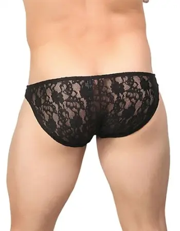 Stretch Lace Wonder Bikini - Medium - Black