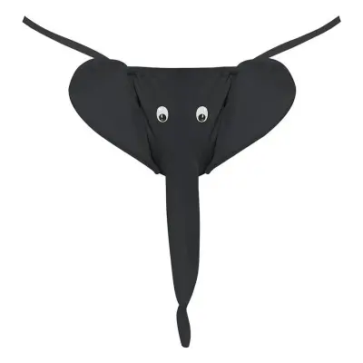 Squeaker Elephant G-String - One Size - Black