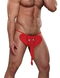 Squeaker Elephant G-String - One Size - Red