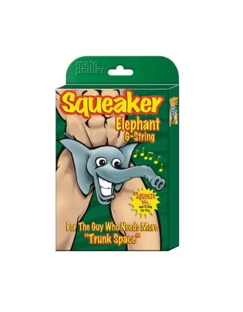 Squeaker Elephant G-String - One Size - Red