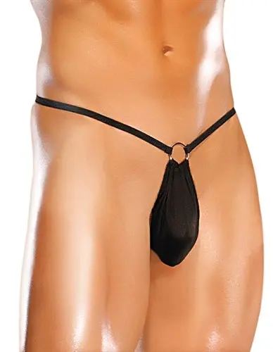 G-String With Front Ring - Black