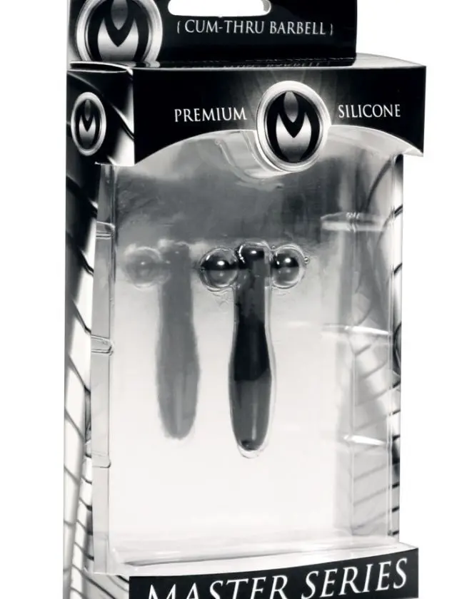 Silicone Cum Thru Barbell Penis Plug