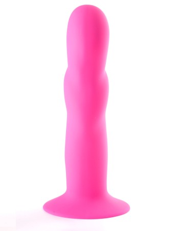Riley Silicone Swirled Dong - Neon Pink