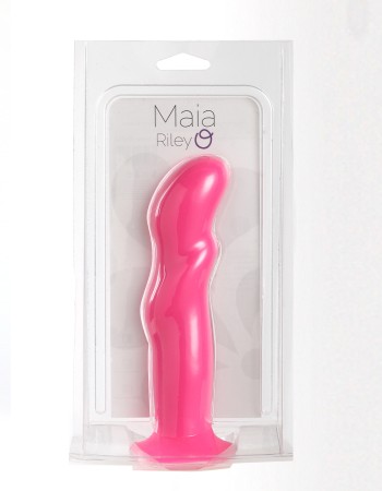 Riley Silicone Swirled Dong - Neon Pink