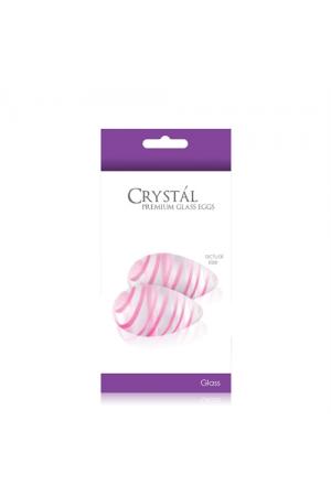 Crystal Premium Glass Eggs - Clear/pink