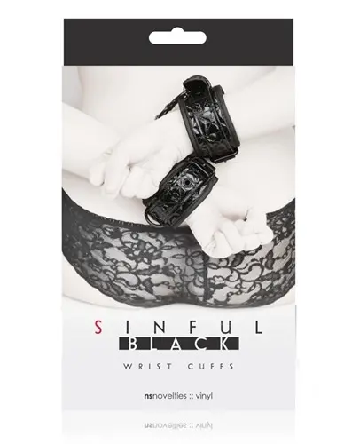Sinful Wrist Cuffs - Black