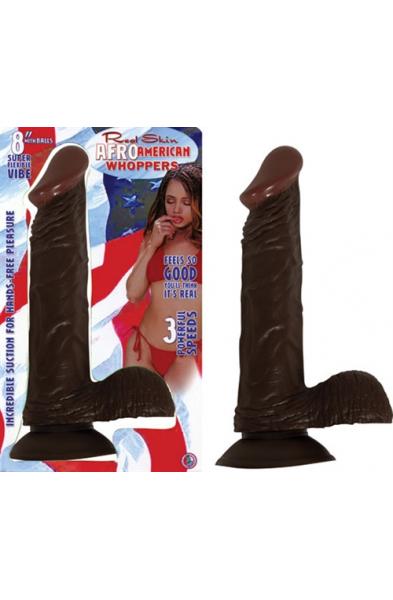 8" Vibrating Afro American-Whopper W/balls