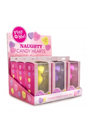 Naughty Candy Hearts Display - 9 Pieces - Assorted Colors