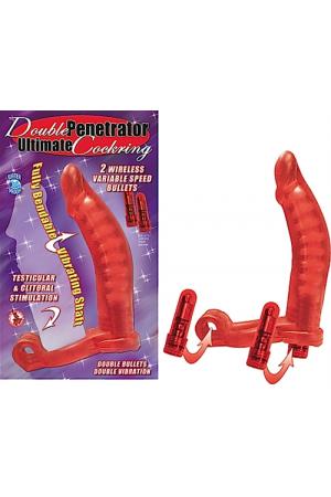 Double Penetrator Ultimate Cockring - Red