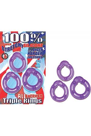 All American Triple Rings-Purple