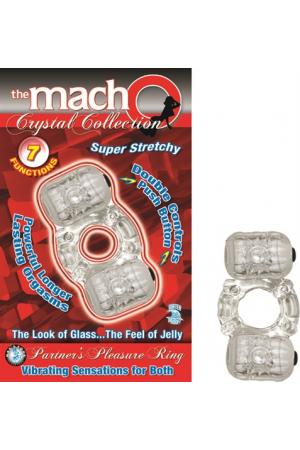 The Macho Crystal Collection Partners Pleasure Ring Clear