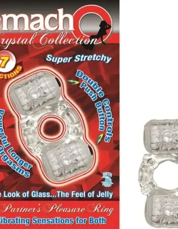 The Macho Crystal Collection Partners Pleasure Ring Clear