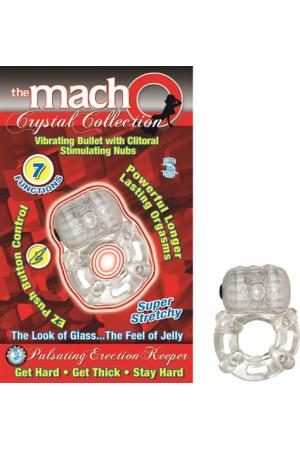 The Macho Crystal Collection Pulsating Erection Keeper - Clear