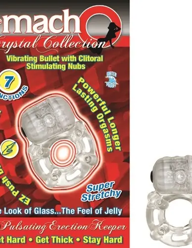 The Macho Crystal Collection Pulsating Erection Keeper - Clear