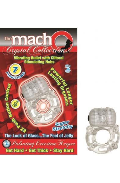 The Macho Crystal Collection Pulsating Erection Keeper - Clear