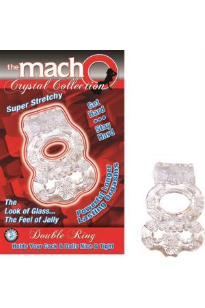 The Macho Crystal Collection-Double Ring-Clear