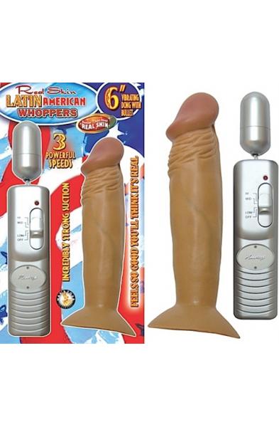 Latin American Whopper 6in Vibrating Dong With  Bullet-Latin