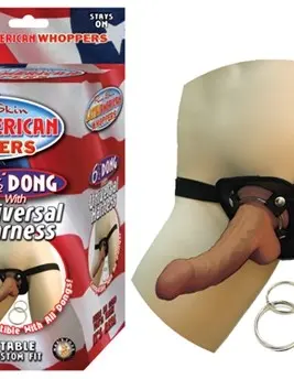 All American Whoppers 6.5-Inch-Dong With Universal Harness Latin