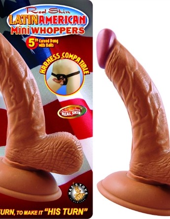 Latin American Mini Whoppers 5-Inch Curved Dong  With Balls - Latin