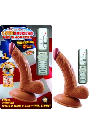 Latin American Mini Whoppers Vibrating 5" Curved  Dong With Balls - Latin