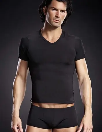 Performance Microfiber v-Neck Tee - Black -  Small - Medium