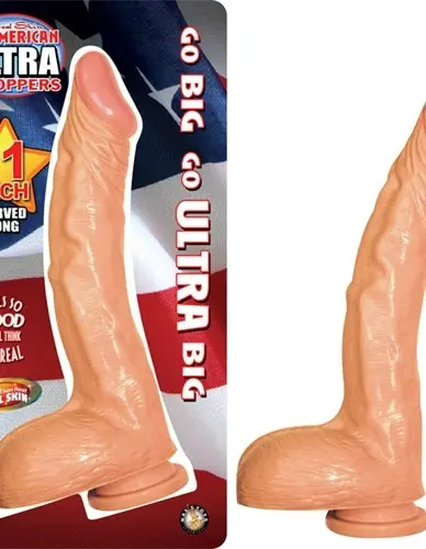 All American Ultra Whoppers 11-Inch Curved Dong - Flesh