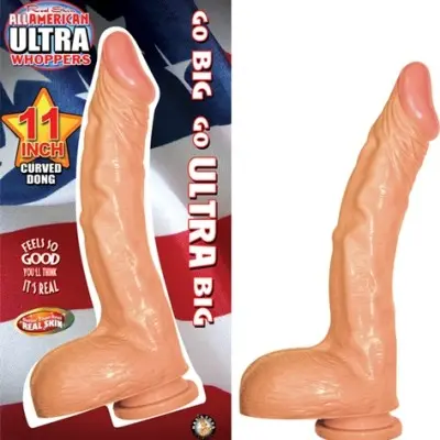 All American Ultra Whoppers 11-Inch Curved Dong - Flesh