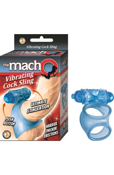 Macho Vibrating Cock Sling - Blue