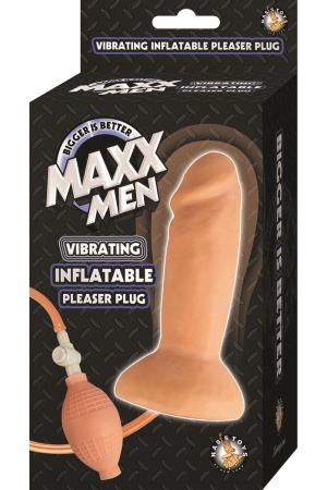 Maxx Men Inflatable Vibrating Pleaser Plug - Flesh