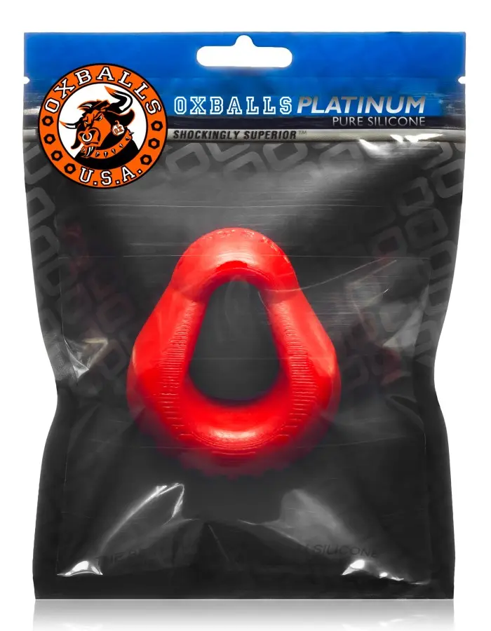 Hung Padded Cockring Oxballs - Red