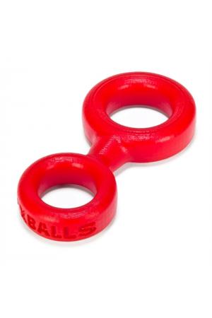 8 Ball Cockring With Attached Ball Ring  Ox Balls - Red