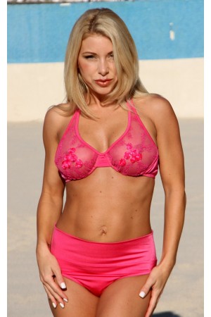 Banded Thong Bikini in Rose Sorbet