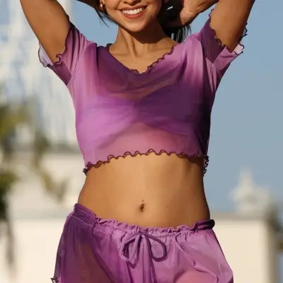 Beach Shortie Jamas in Ombre Orchid Mesh