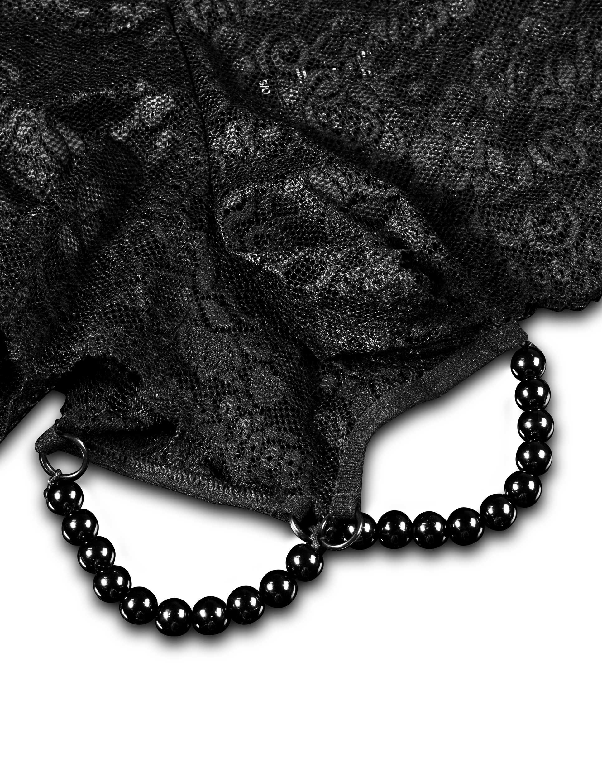 Hookup Panties Pleasure Pearl Boy Shorts - Black - XL - Xxl